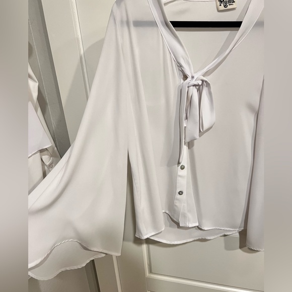 Show Me Your MuMu Tie Neck Blouse - Picture 2 of 3
